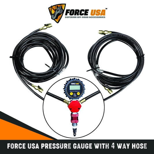 FORCE USA Pressure Gauge With 4 Way Hose- TG061