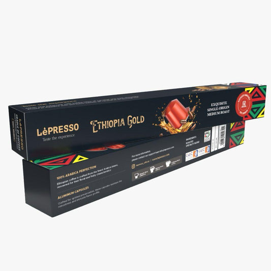 Lepresso Aluminum Capsules for Nespresso Blended 10Pcs Gold- Ethiopia