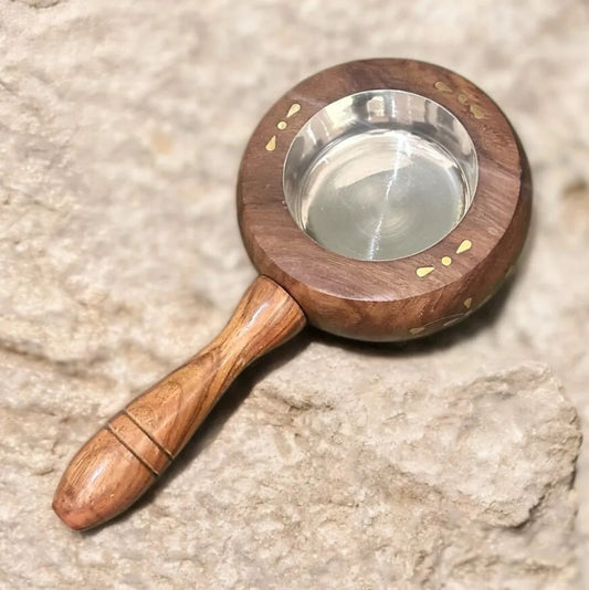 Round wooden madkhan handle small