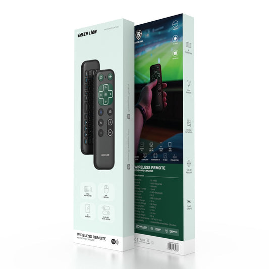 Green Lion Wireless Remote With Keyboard And Mouse - Black