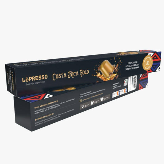 Lepresso Aluminum Capsules for Nespresso Blended 10Pcs  Costa Rica - Gold