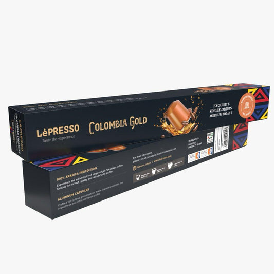 Lepresso Aluminum Capsules for Nespresso Blended 10Pcs Colombia -Gold