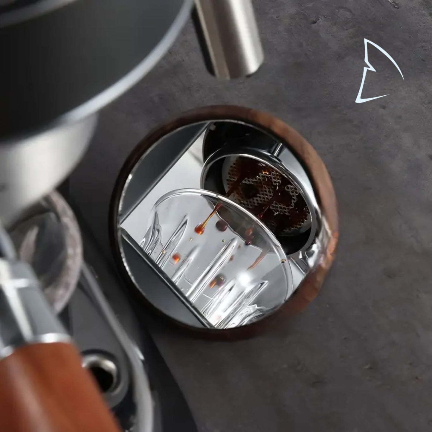 Walnut Black Base Coffee Mirror