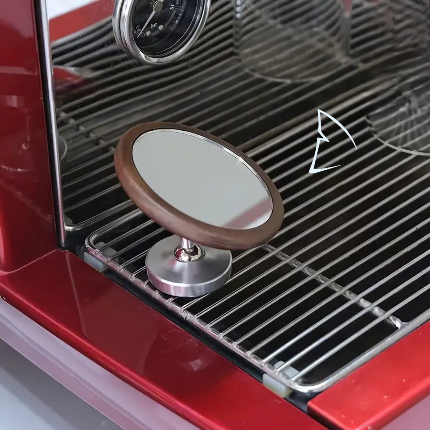 Walnut Black Base Coffee Mirror