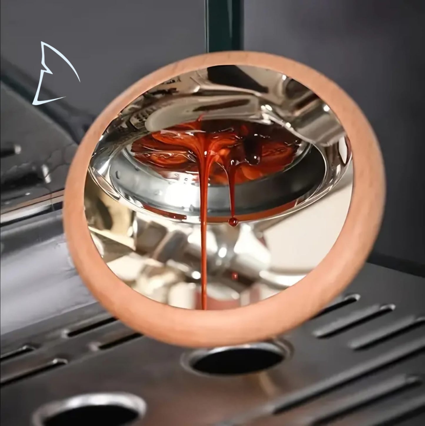 Walnut Black Base Coffee Mirror