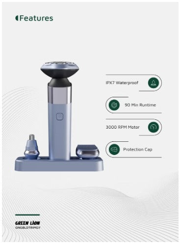 Green Lion G-Blade Hair & Nose Trimmer-Shaver - Gray