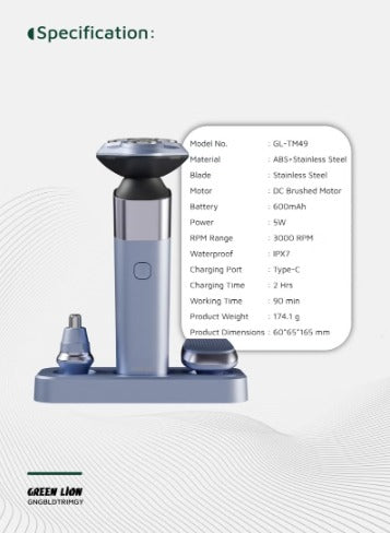 Green Lion G-Blade Hair & Nose Trimmer-Shaver - Gray