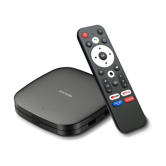 Porodo Android TV Box 1080P 2GB RAM 8GB ROM دعم 4K - أسود