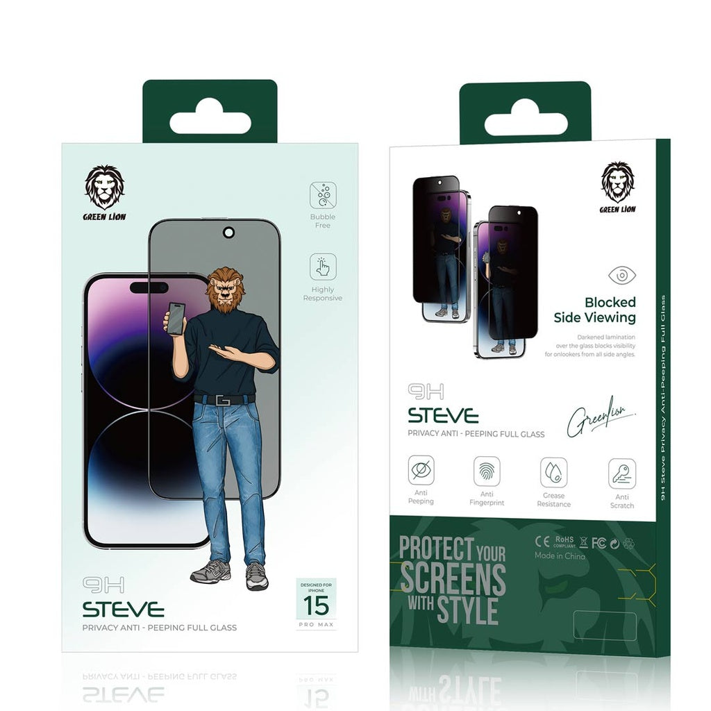 GREEN LION  I PHONE 15 Privacy Screen Protector