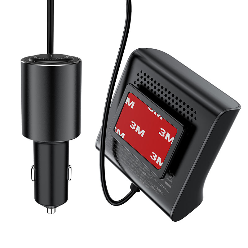 AceFast 90W 4-IN-1 Car Charger Splitter With LED Digital Display Black