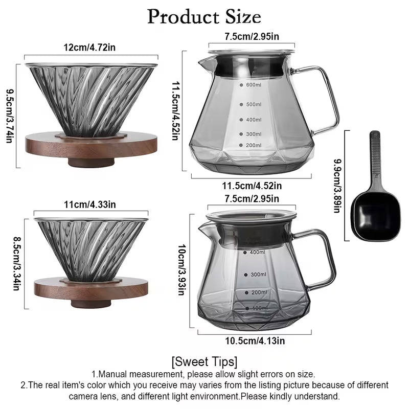 Pour Over Coffee Maker Set with Coffee Spoon