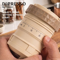 DùPRESSO by Bson Superbo 2-in-1 Coffee Grinder & Maker – 38 Grind Levels, 350ml