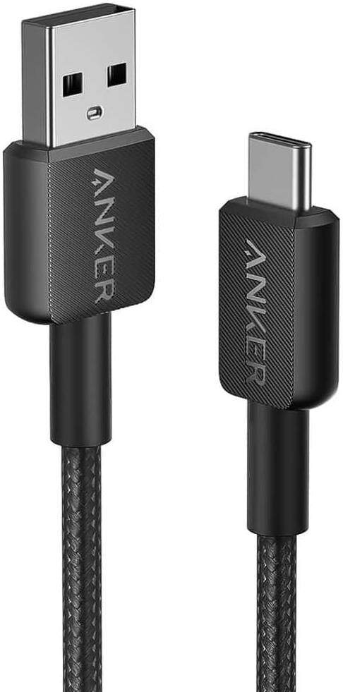 Anker USB-A to USB-C  Cable (3ft) Durable Braided Charging Cable-Naylon Black