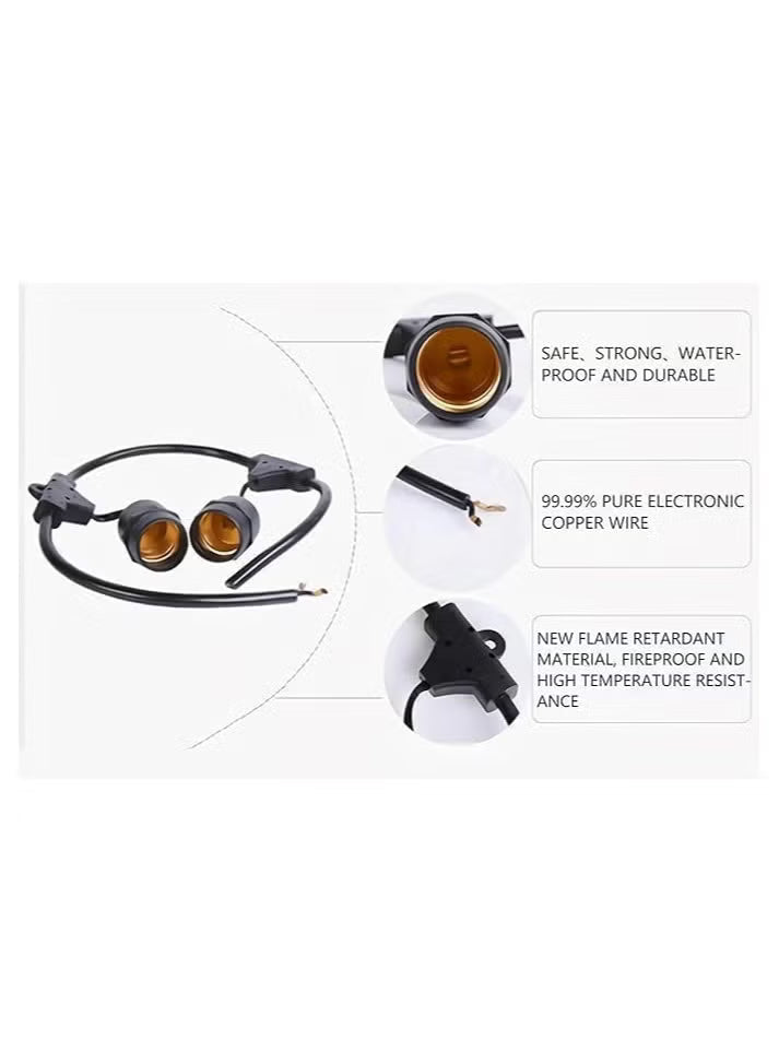 Outdoor String (10 Meter 100holder) Lights Commercial Great Weatherproof String 10 Meter 100holder Hanging Sockets Decorative Lights for Outdoor Garden (Bulbs Not Included)