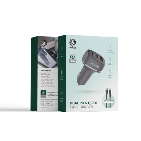 GREEN LION DUAL PD &QC3.0 CAR CHARGER