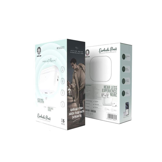 Green Lion Earbuds Pro2 with Active Noise Cancellation - White