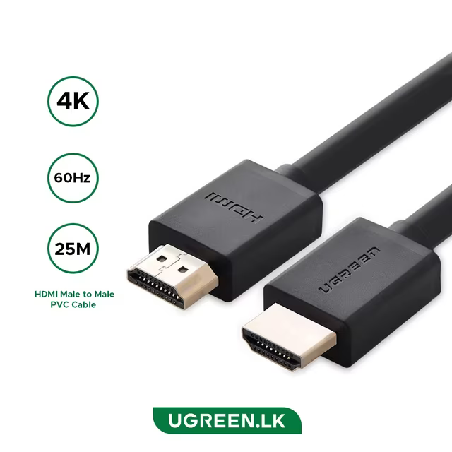UGREEN HDMI 4K 2M Cable with Signal Booster, Gold-Plated, Black | HD104-10107B