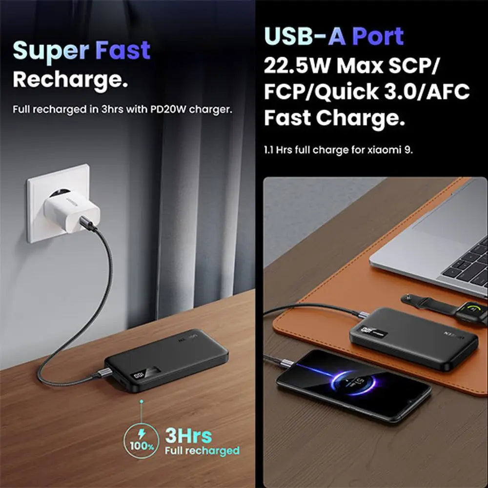 Ugreen Ugreen PB311-25742 20w 10000mAh Two way Fast Charging Power Bank, Black